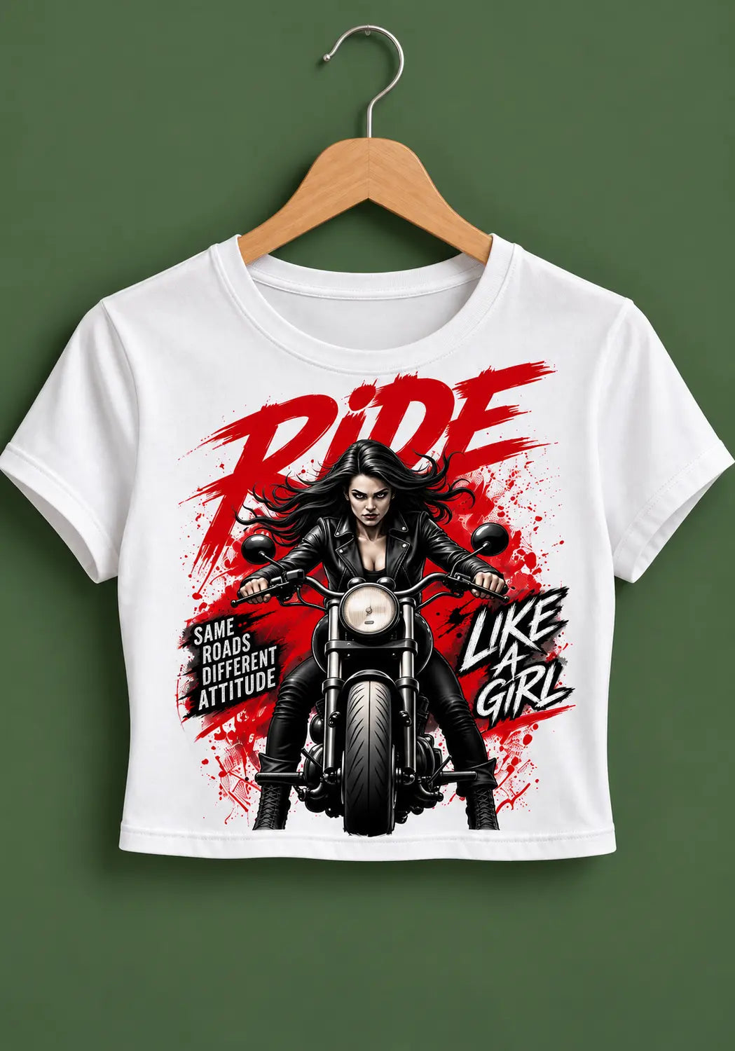 Ride Like a Girl Women’s Printed Crop Top