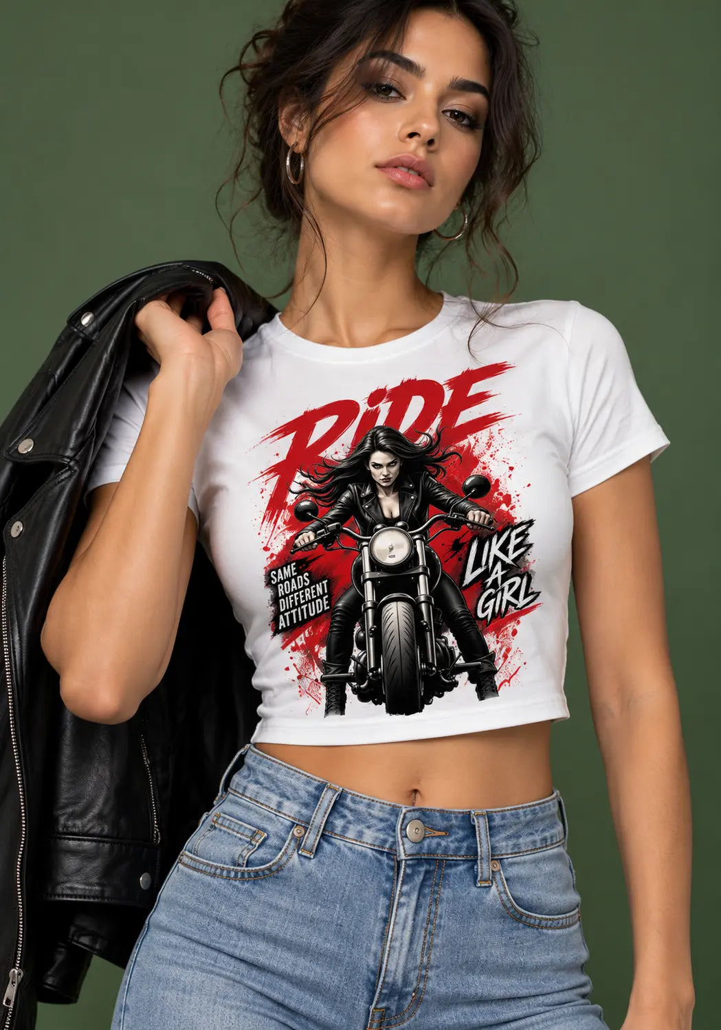 Ride Like a Girl Women’s Printed Crop Top