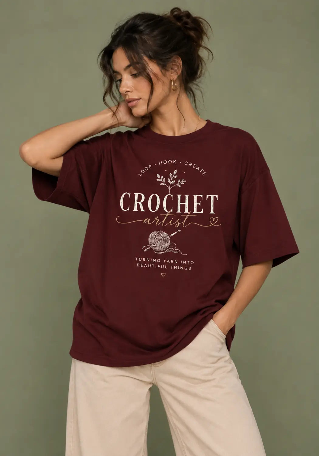 Crochet Artist Oversized T-Shirt