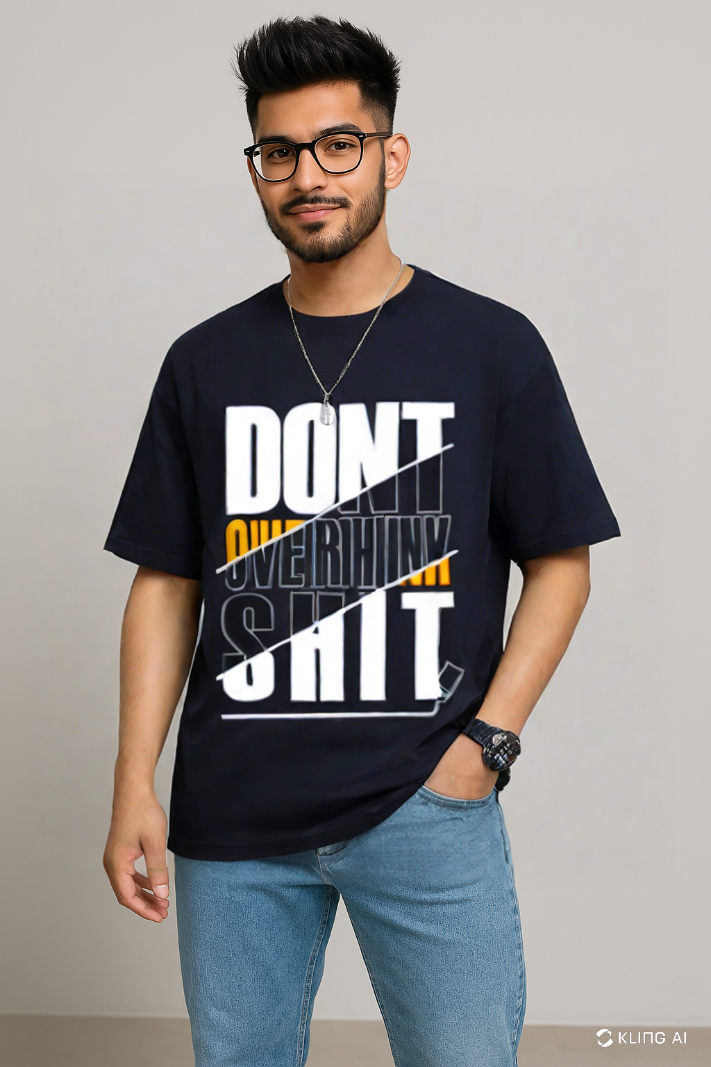 Oversized Terry Cotton T-Shirt for Men and Women - Don’t Overthink