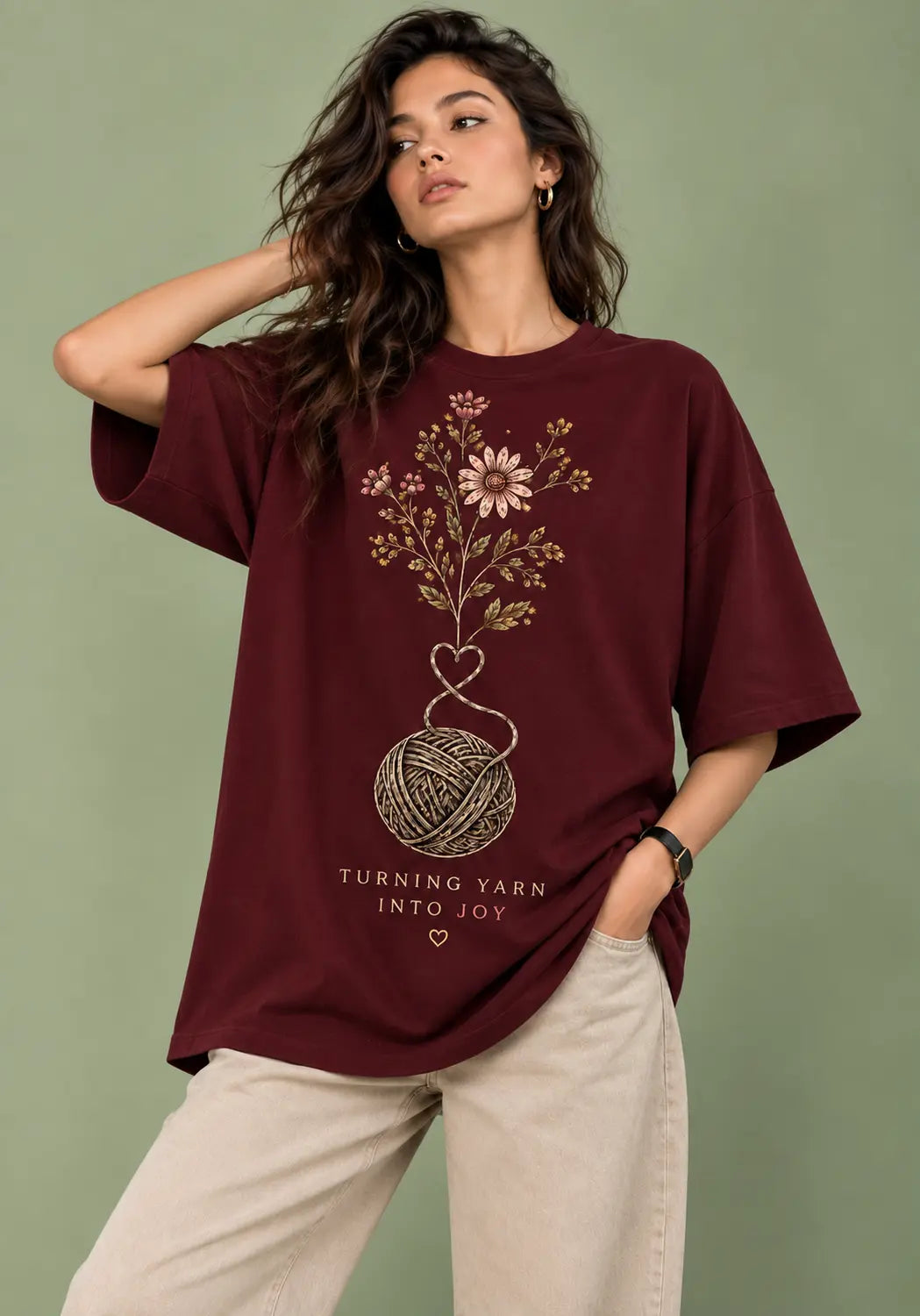 Yarn Vase Oversized T-Shirt