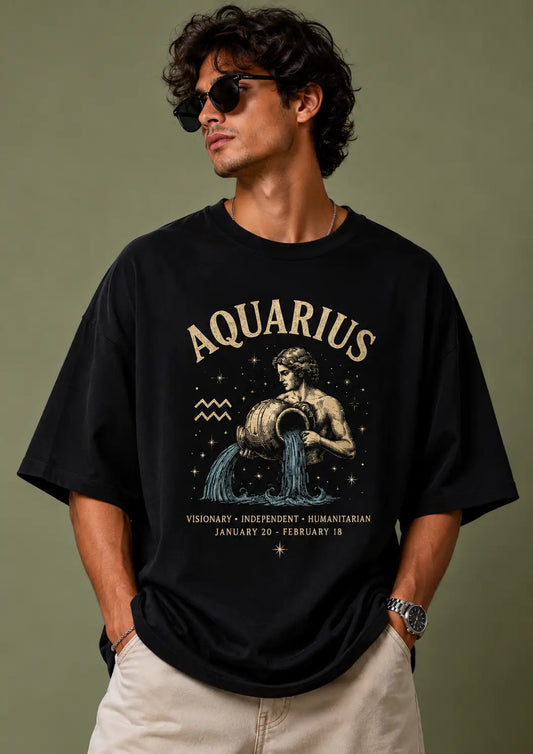 Aquarius Visionary Independent Humanitarian Oversized T-Shirt