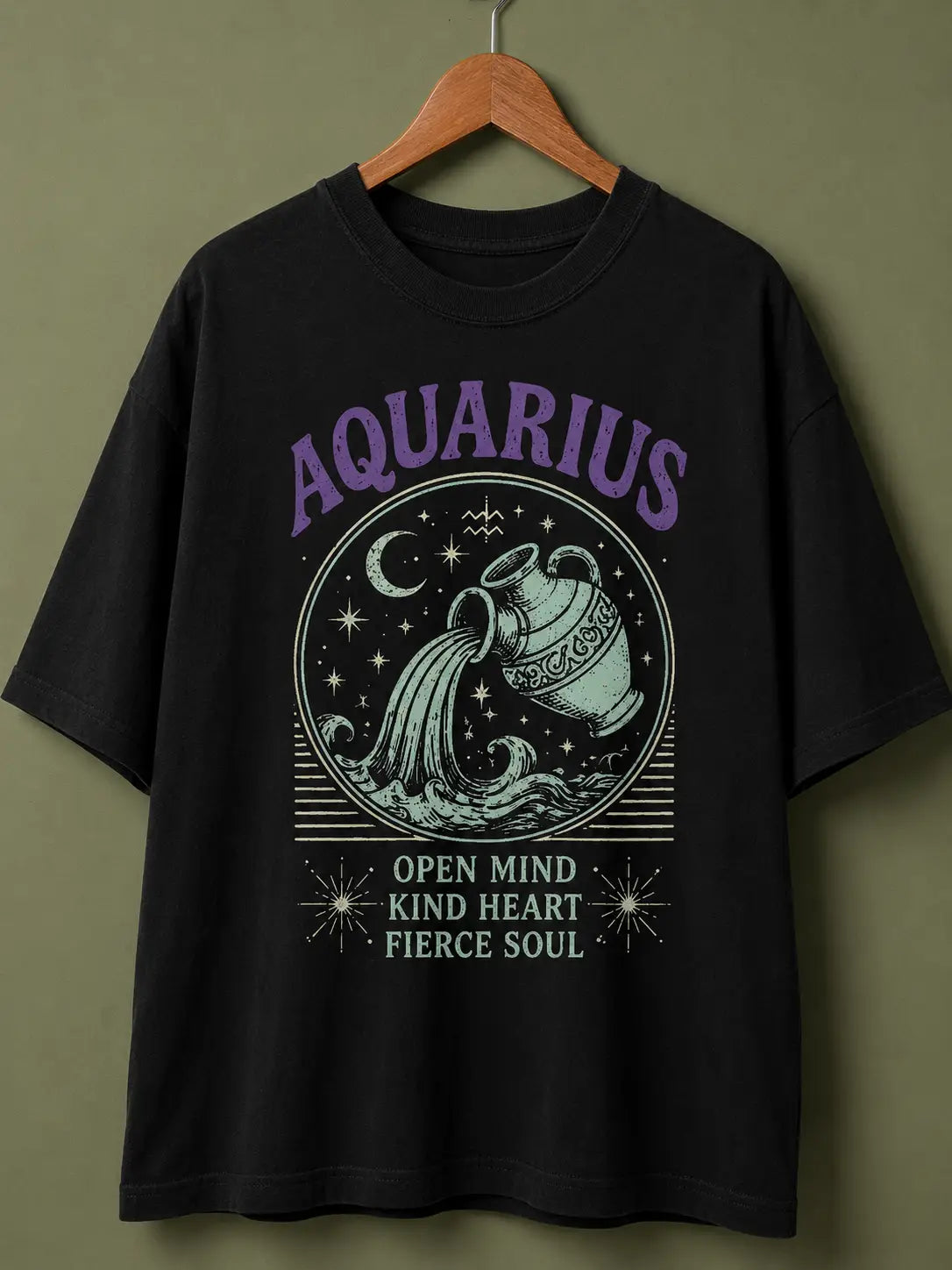 Aquarius Open Mind Kind Heart Oversized T-Shirt