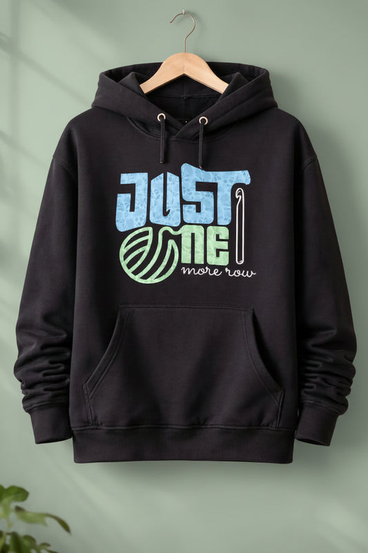 Black oversized hoodie with colorful text 