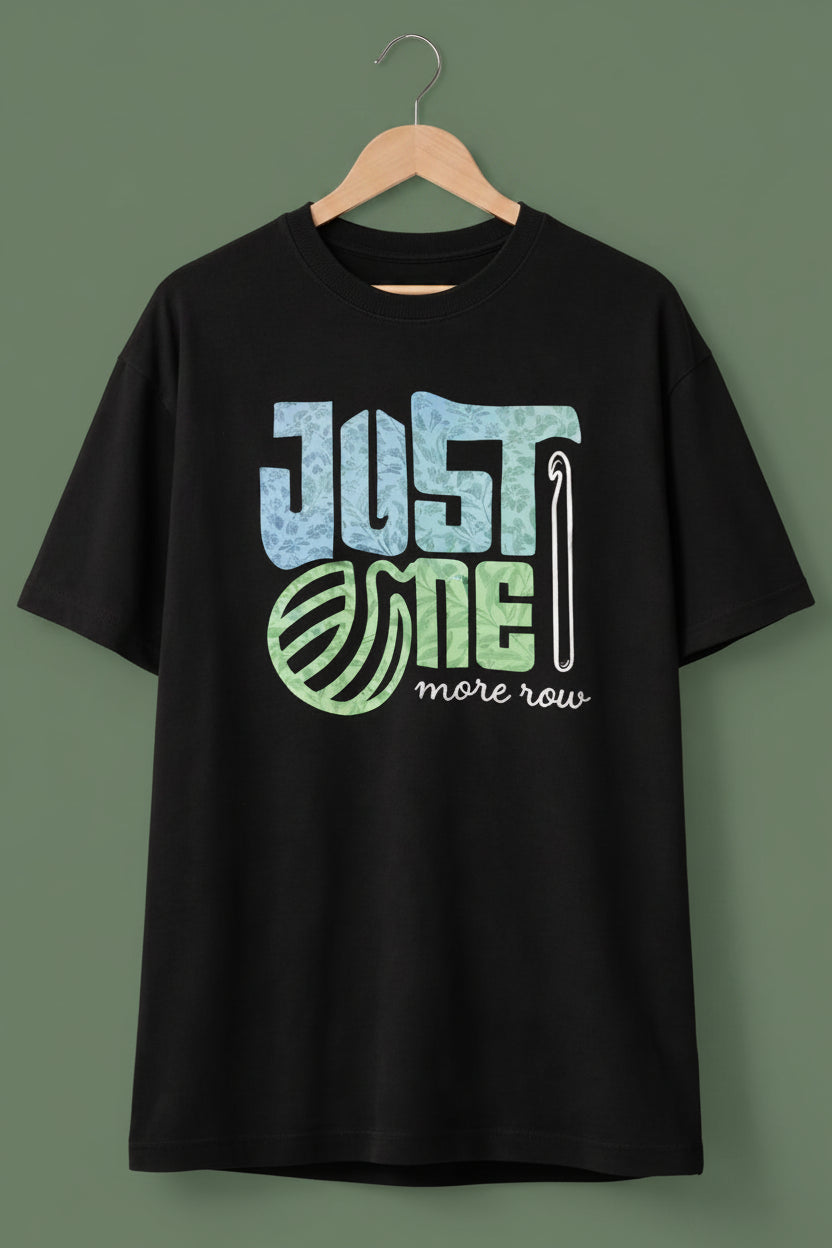 Black overshirt t-shirt with green graphic and text 