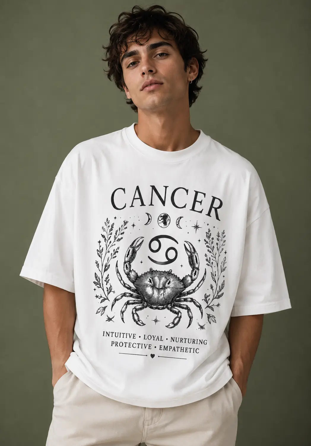 Cancer Intuitive Loyal Nurturing Oversized T-Shirt