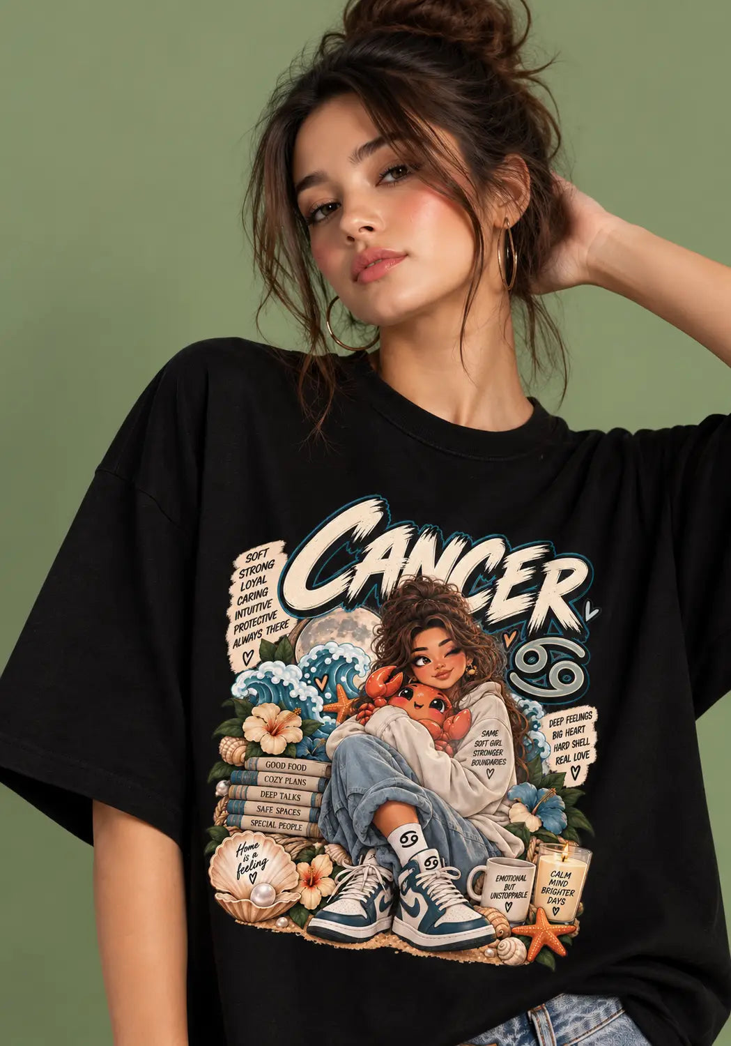 Cancer Soft Strong Always There Oversized T-Shirt