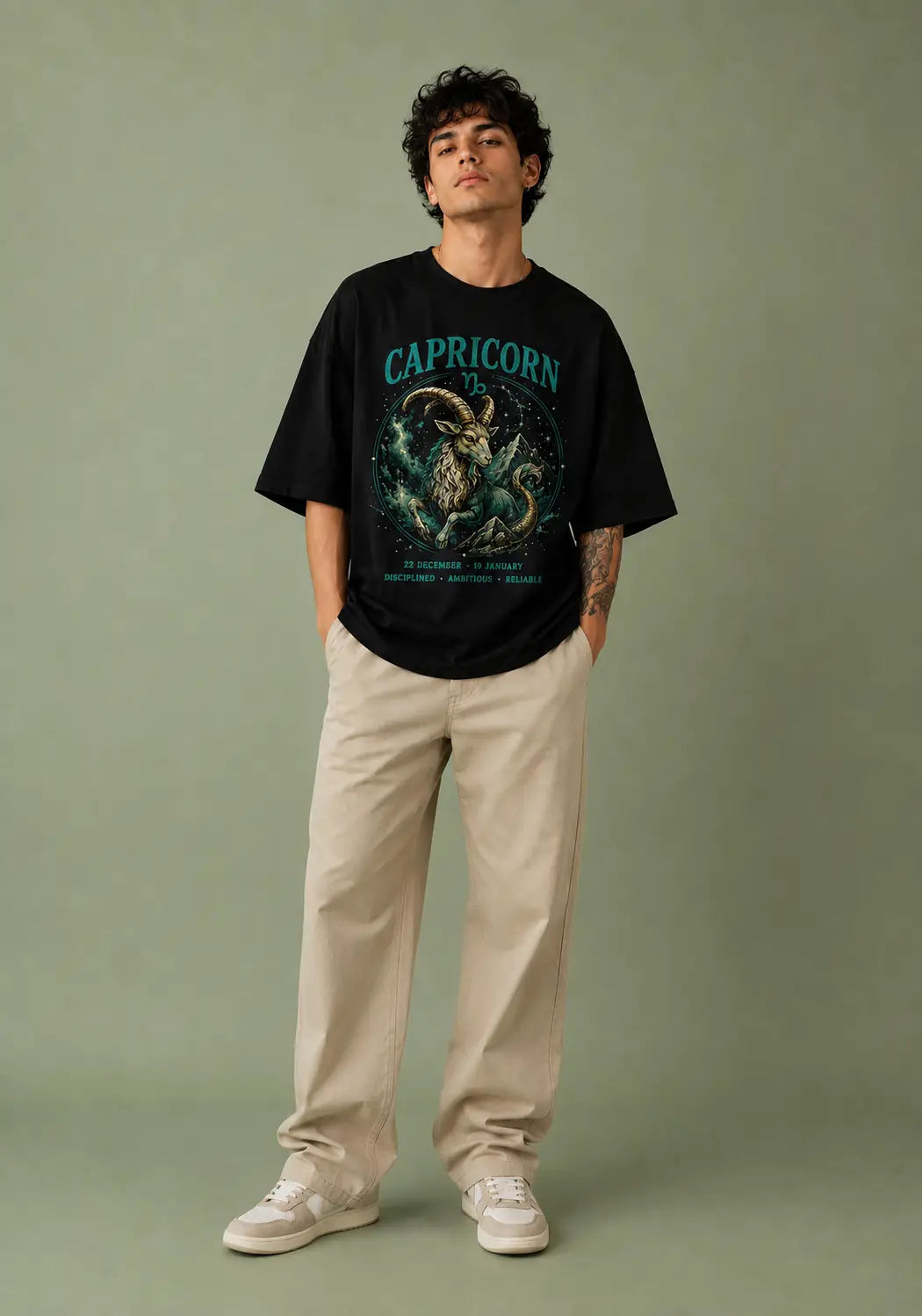 Capricorn Zodiac Oversized T-Shirt