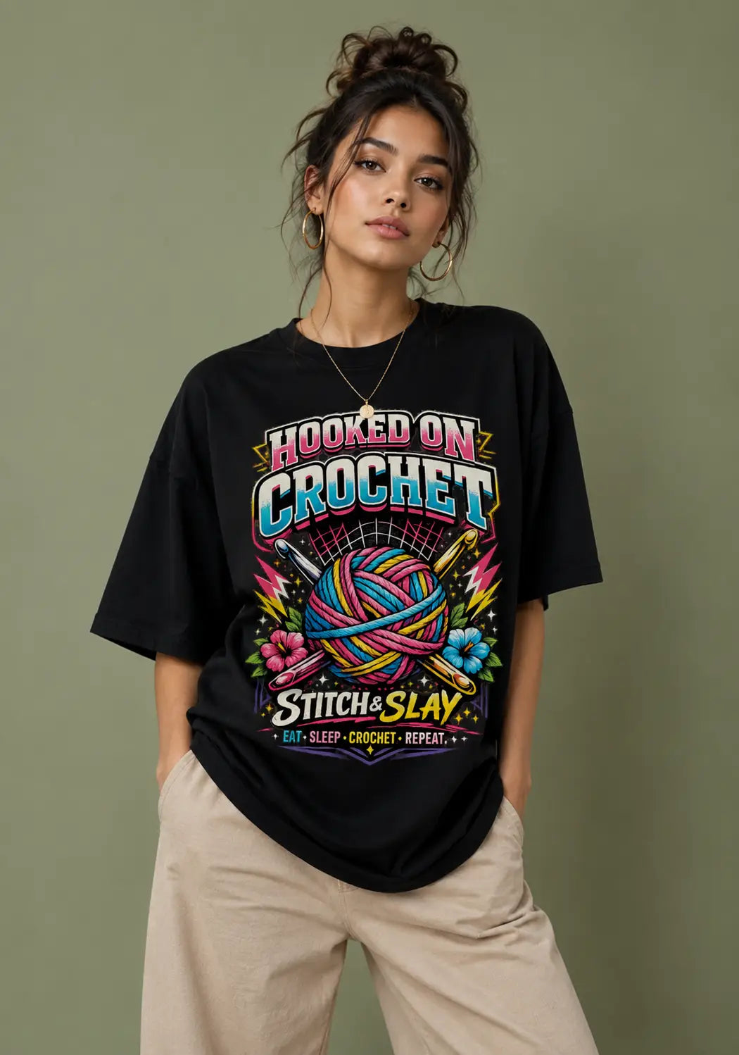 Hooked on Crochet Oversized T-Shirt