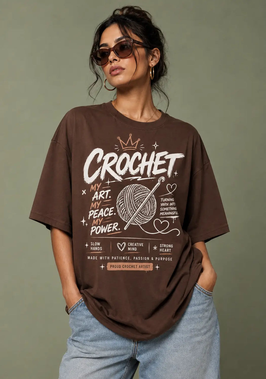 Crochet My Art Oversized T-Shirt