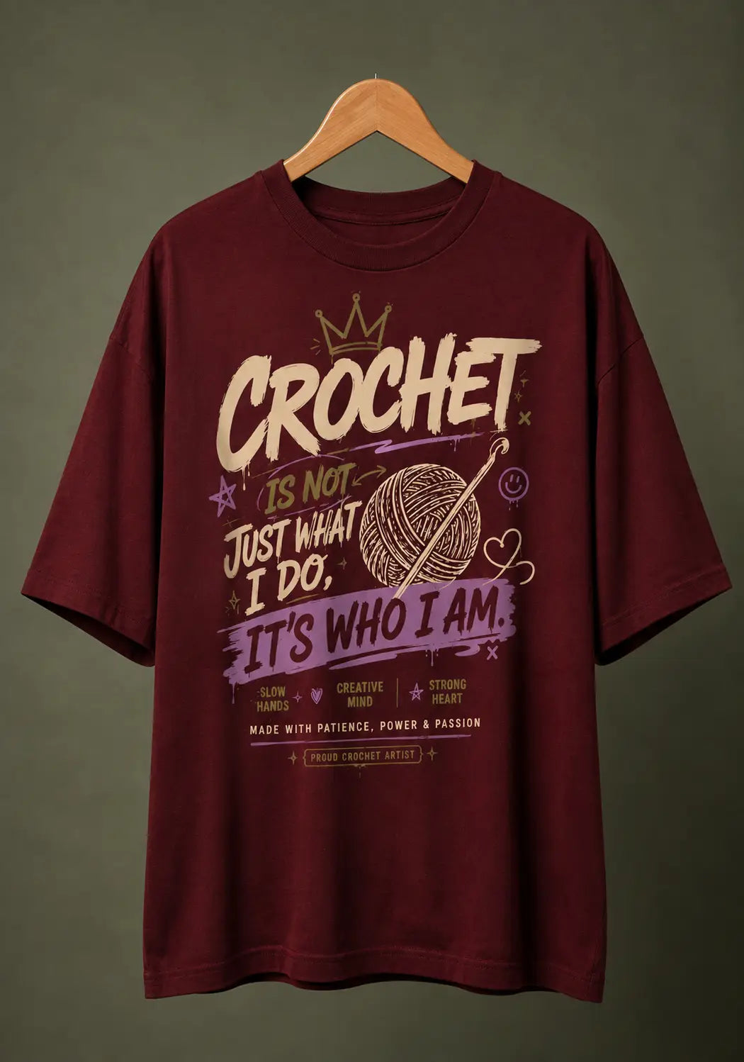 Crochet Is Who I Am Oversized T-Shirt