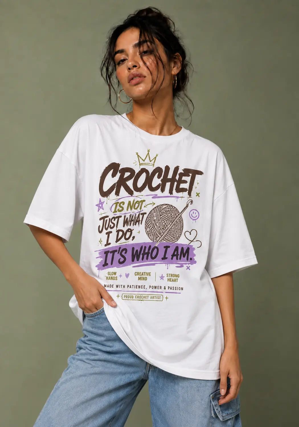 Crochet Is Who I Am Oversized T-Shirt