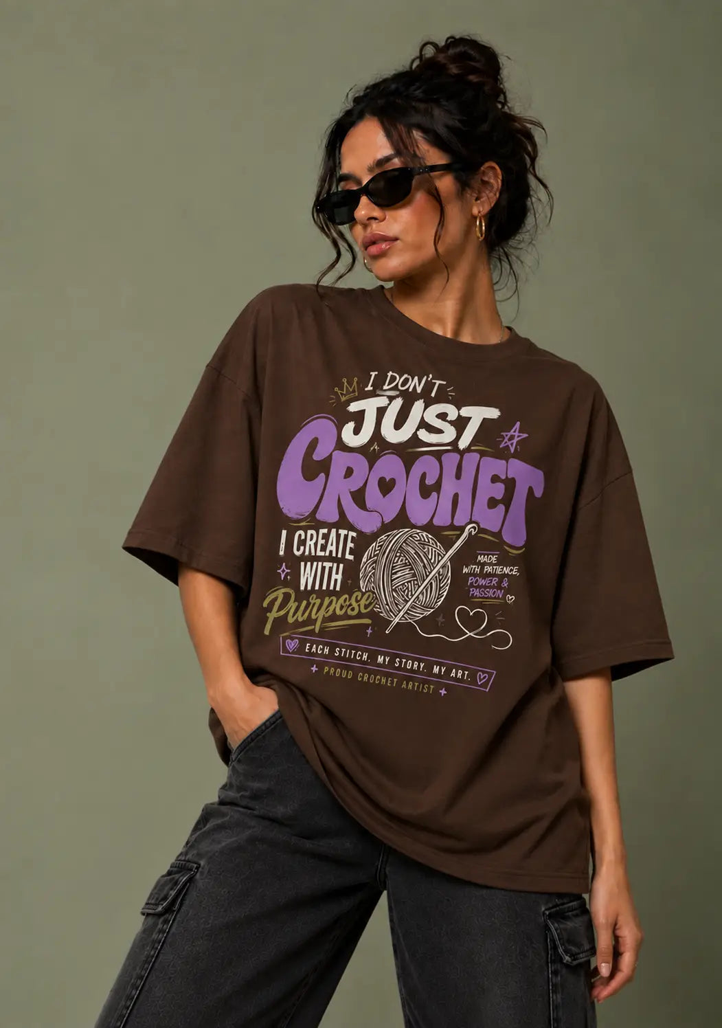 I Don't Just Crochet Oversized T-Shirt