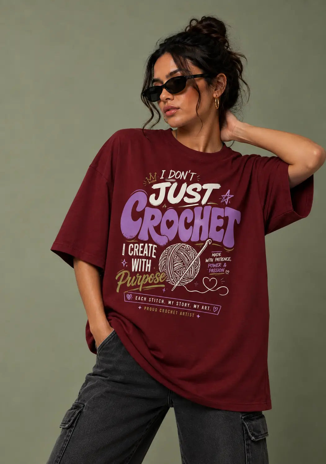 I Don't Just Crochet Oversized T-Shirt
