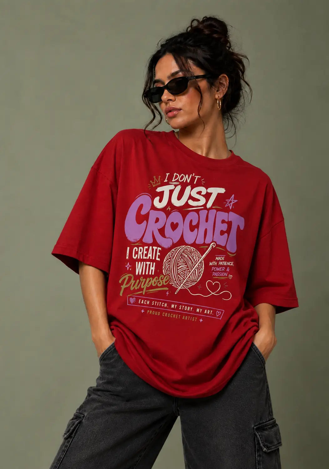 I Don't Just Crochet Oversized T-Shirt