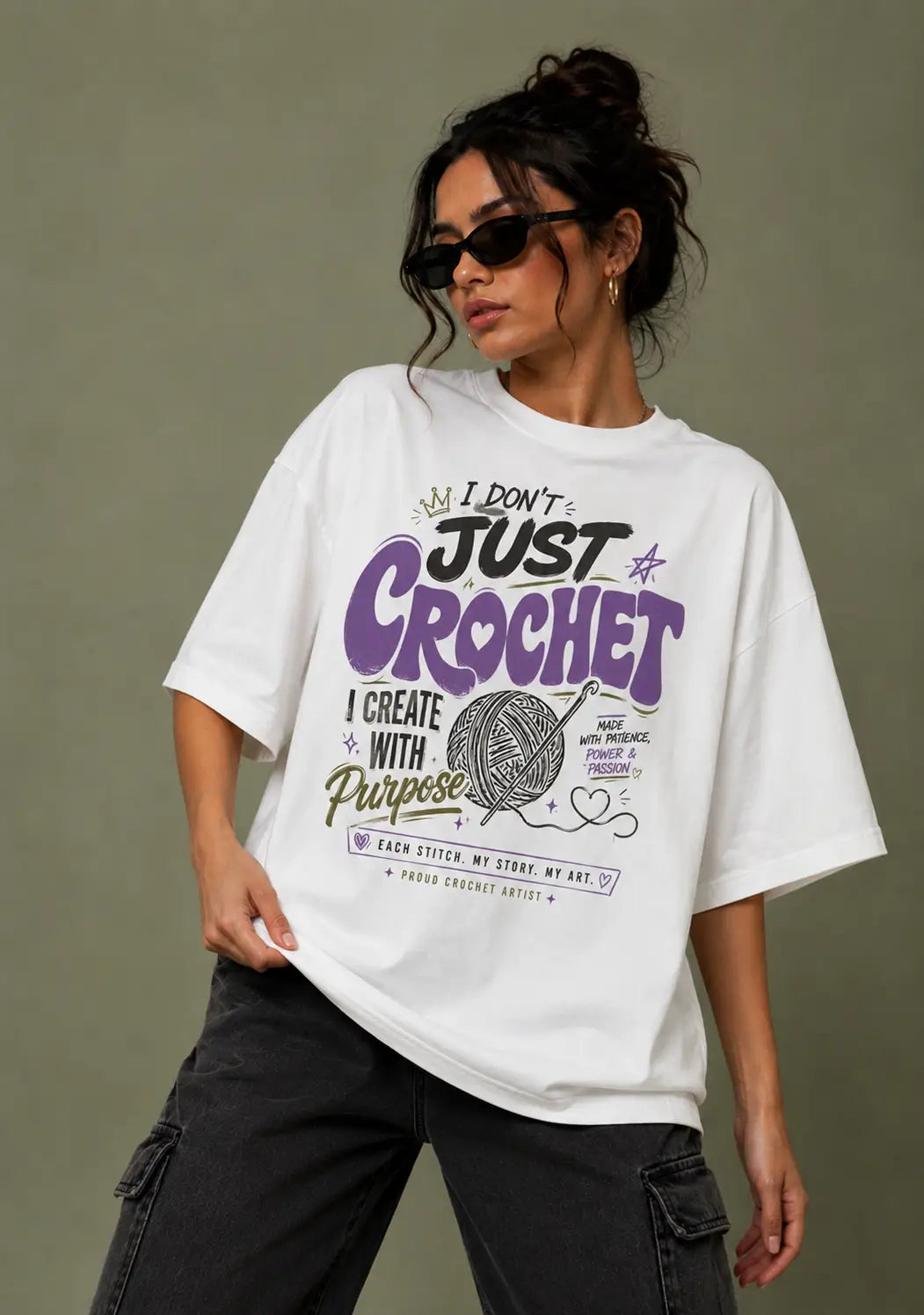 I Don't Just Crochet Oversized T-Shirt