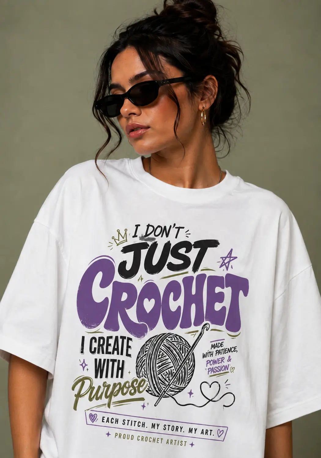 I Don't Just Crochet Oversized T-Shirt