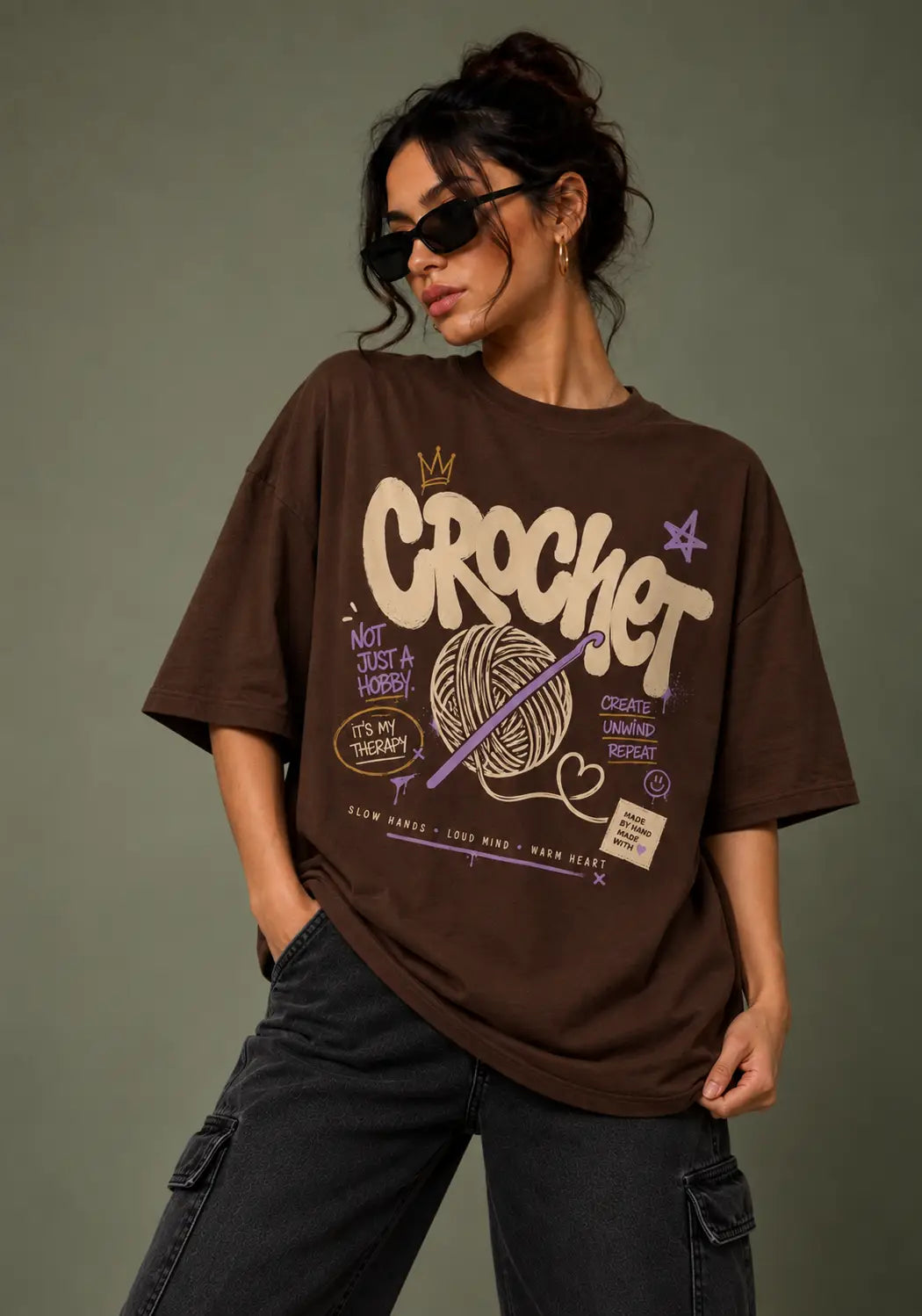 Crochet Is My Therapy Oversized T-Shirt