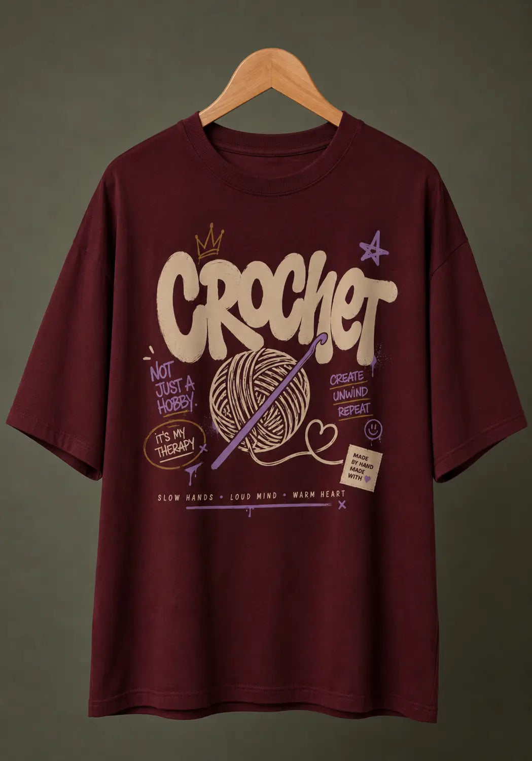 Crochet Is My Therapy Oversized T-Shirt
