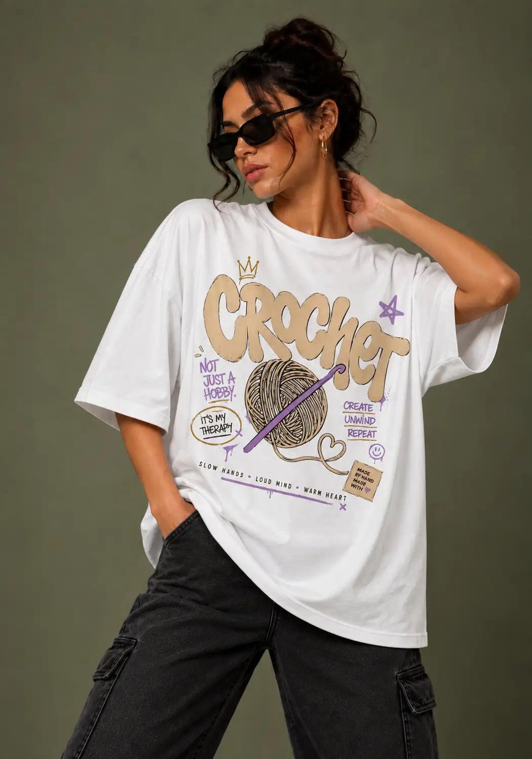 Crochet Is My Therapy Oversized T-Shirt