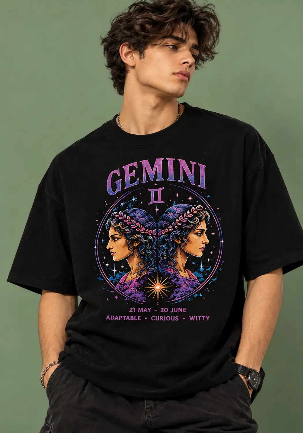 Gemini Zodiac Oversized T-Shirt