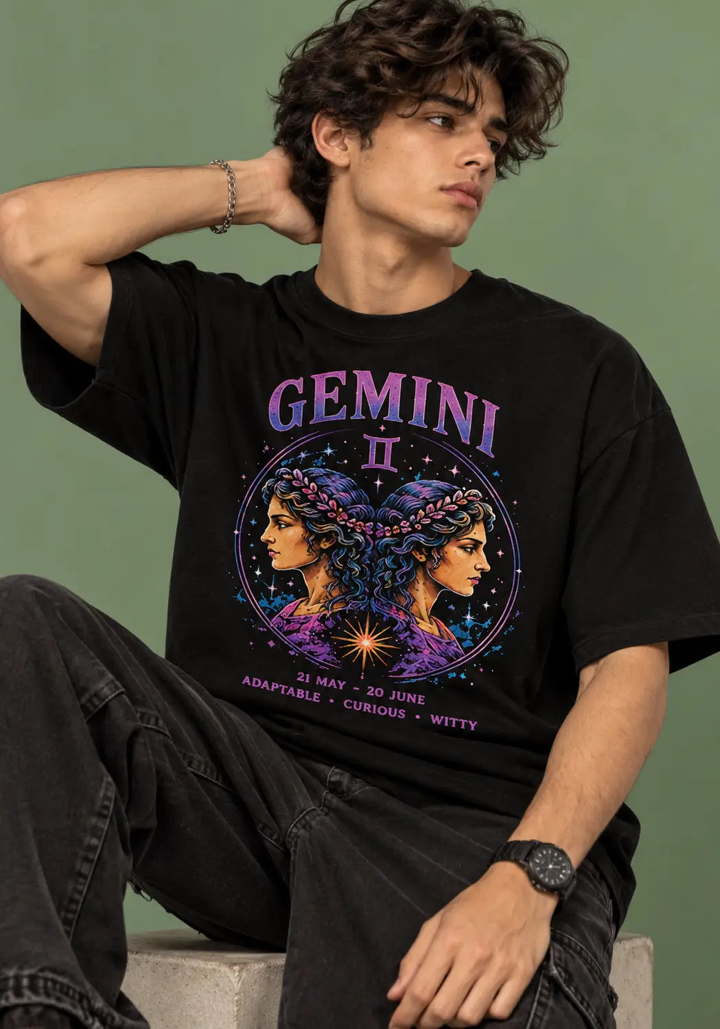 Gemini Zodiac Oversized T-Shirt