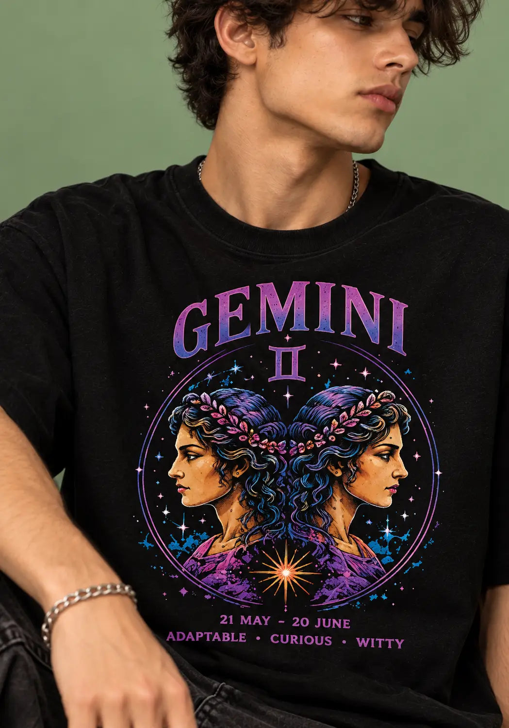 Gemini Zodiac Oversized T-Shirt