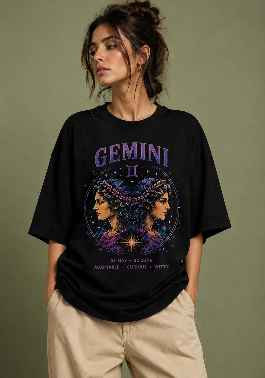 Gemini Zodiac Oversized T-Shirt