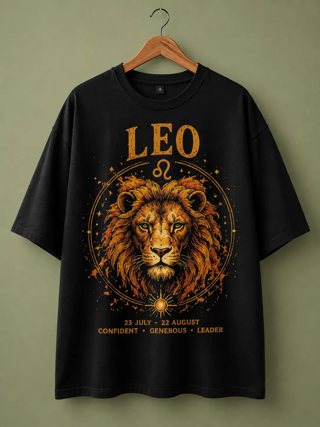 Leo Classic Lion Zodiac Oversized T-Shirt