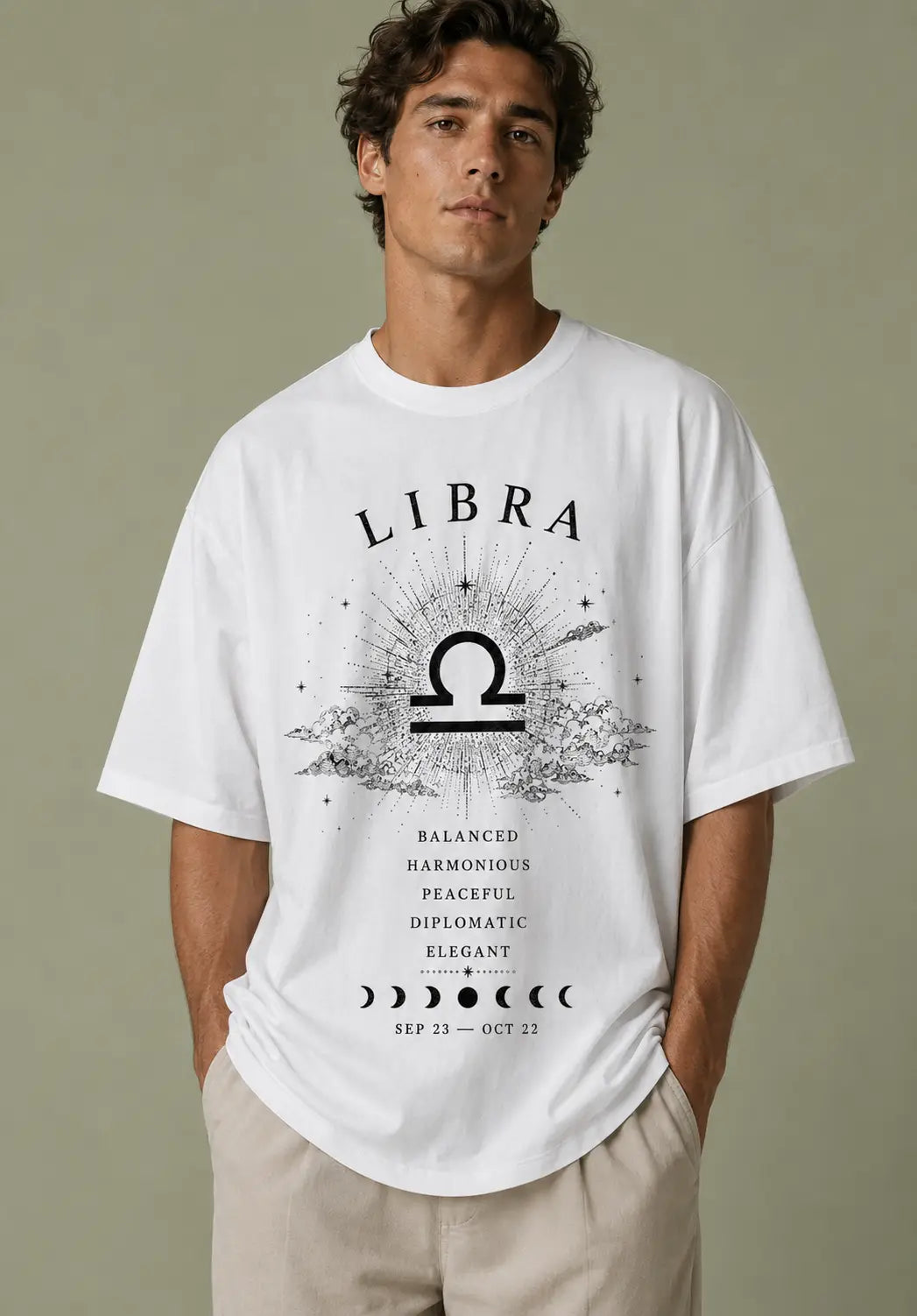 Libra Celestial Balance Oversized T-Shirt