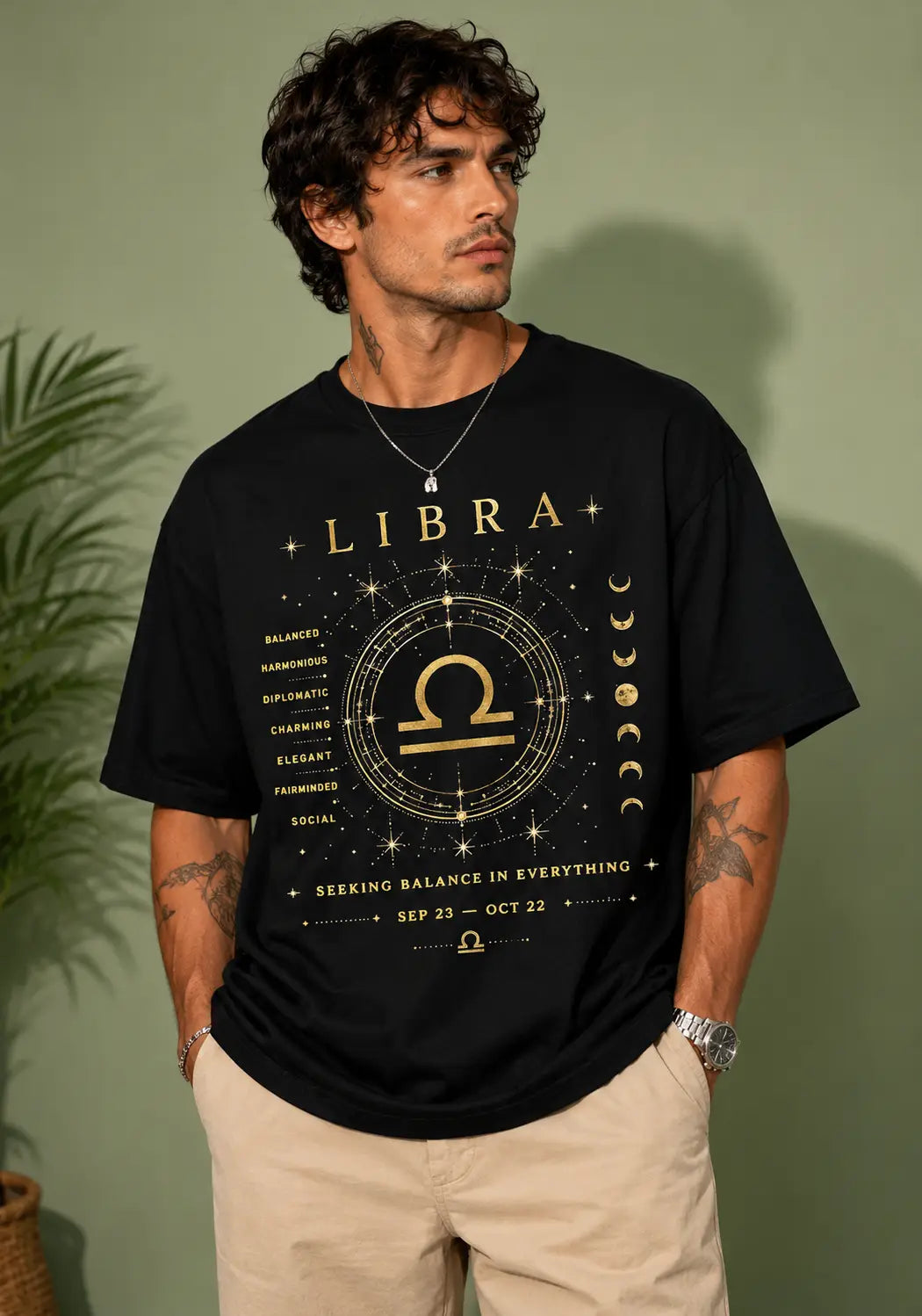 Libra Celestial Balance Oversized T-Shirt