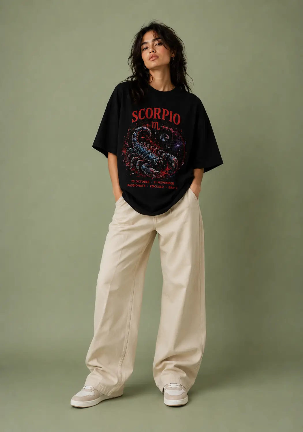 Scorpio Passionate Focused Brave Oversized T-Shirt