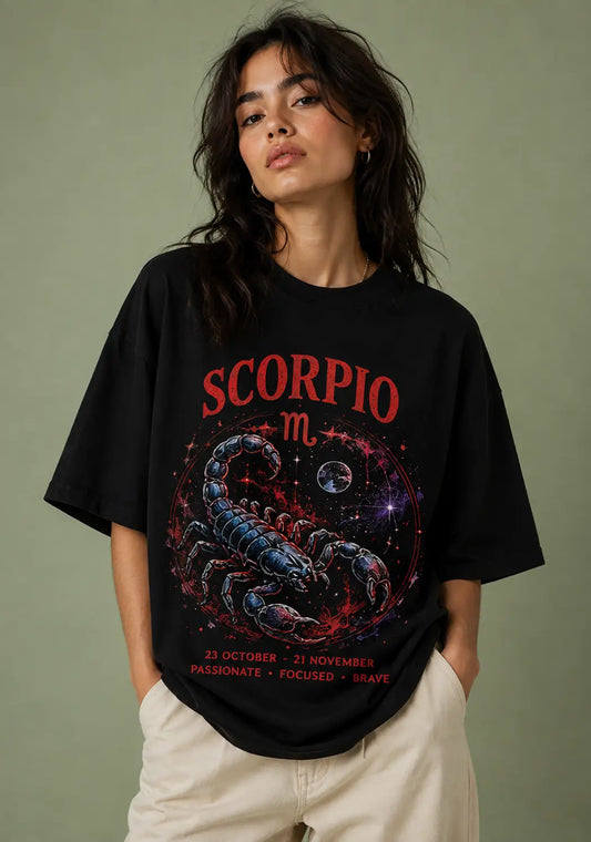 Scorpio Passionate Focused Brave Oversized T-Shirt