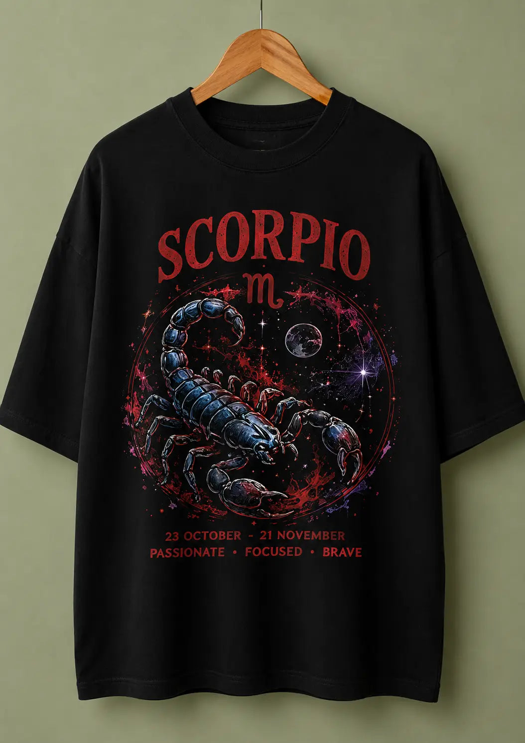 Scorpio Passionate Focused Brave Oversized T-Shirt